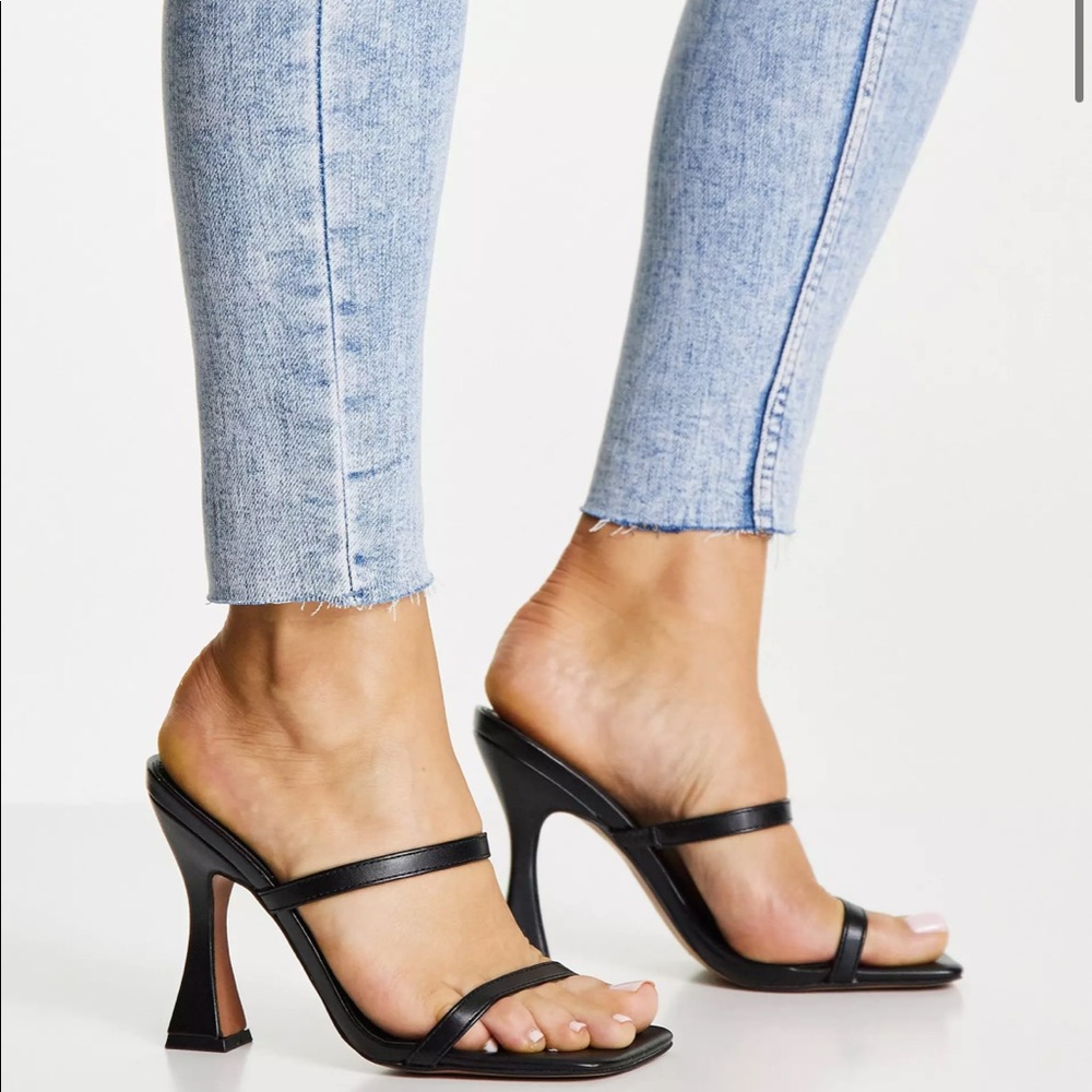 ASOS Black Heeled Mules